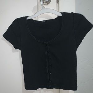 Brandy Melville black button up shirt